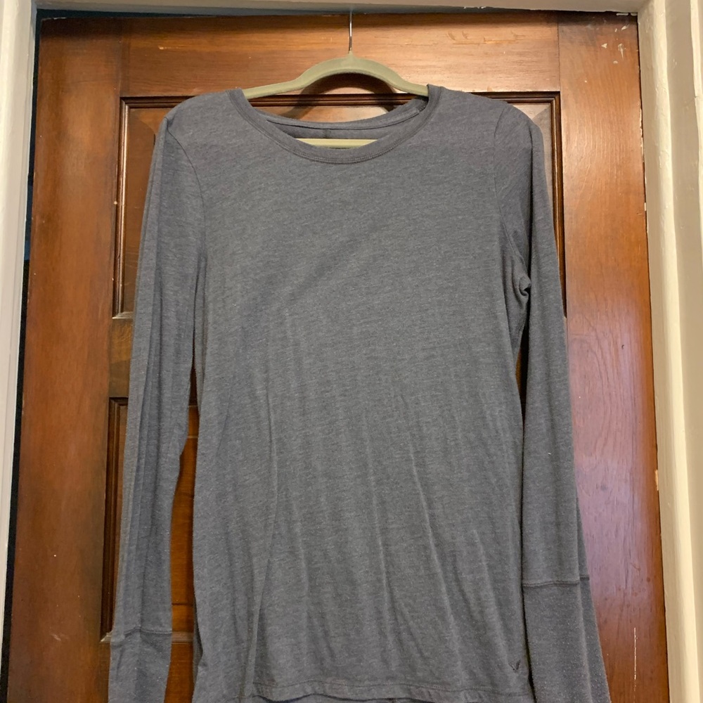 American Eagle Outfitters Charcoal Long Sleeve Shirt